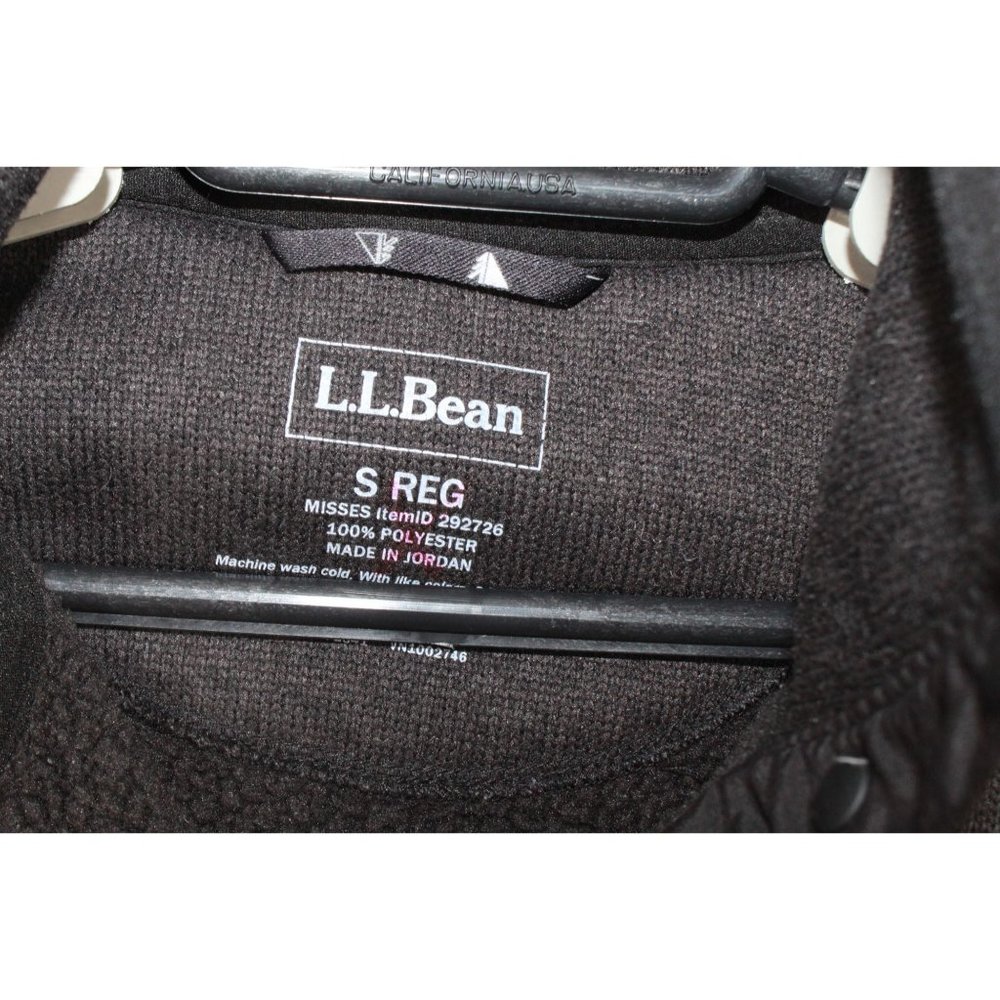LL Bean Black Fleece Smooth Rugged Knit Pullover Sweater Size S - Picture 5 of 9
